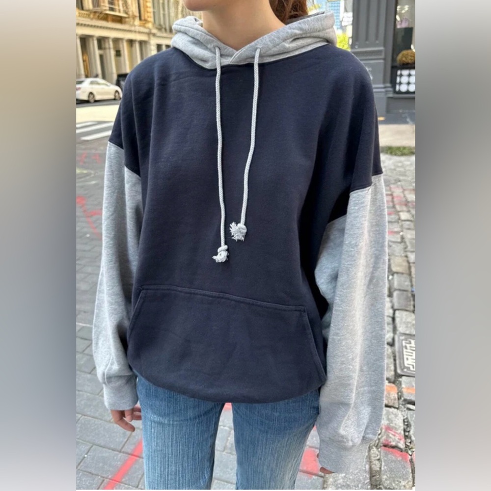 Brandy Melville  oversized Black and Gray Hoodie